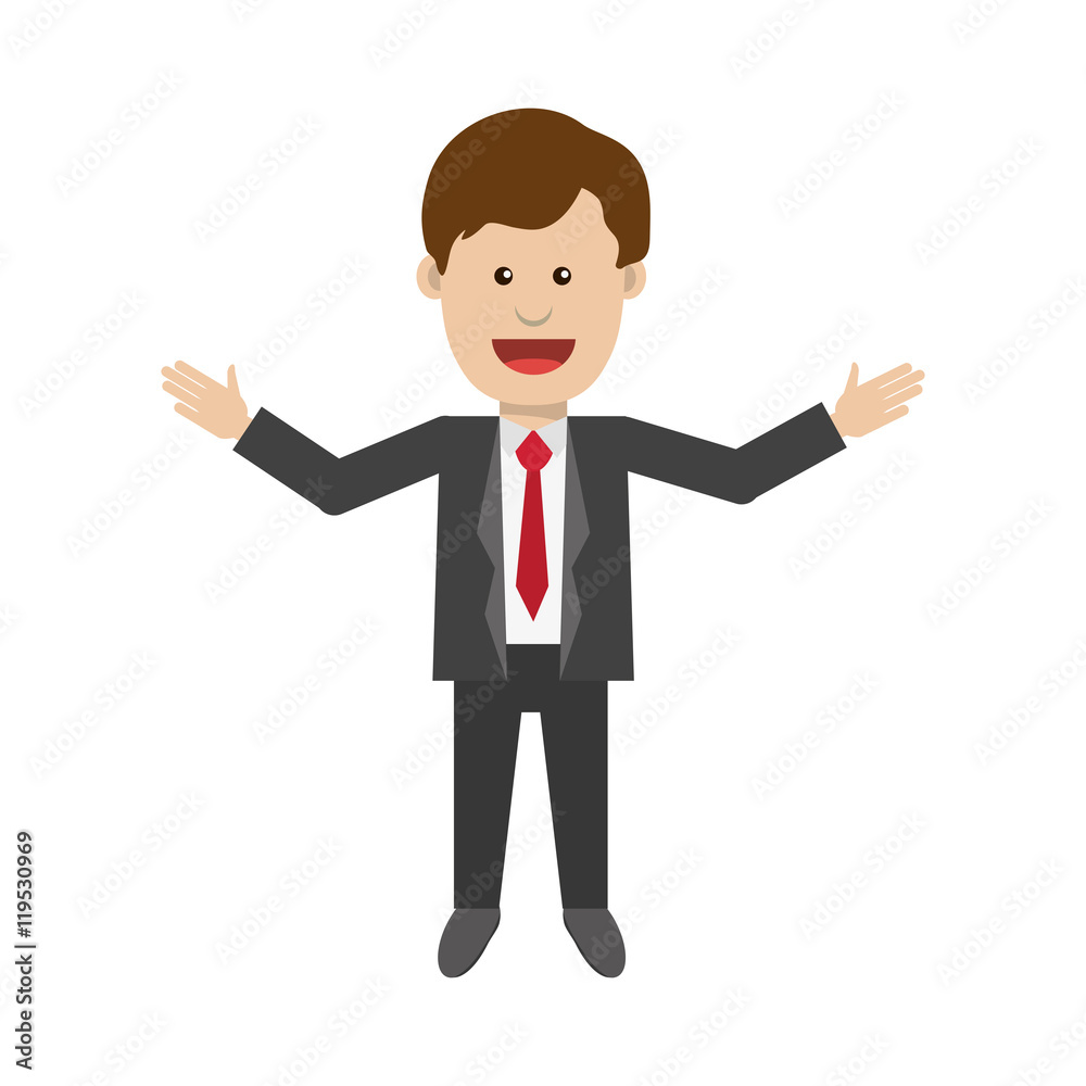 businessman necktie man male cartoon suit business icon. Flat and isolated design. Vector illustration businessman necktie man male cartoon suit business icon. Flat and isolated design. Vector illustration