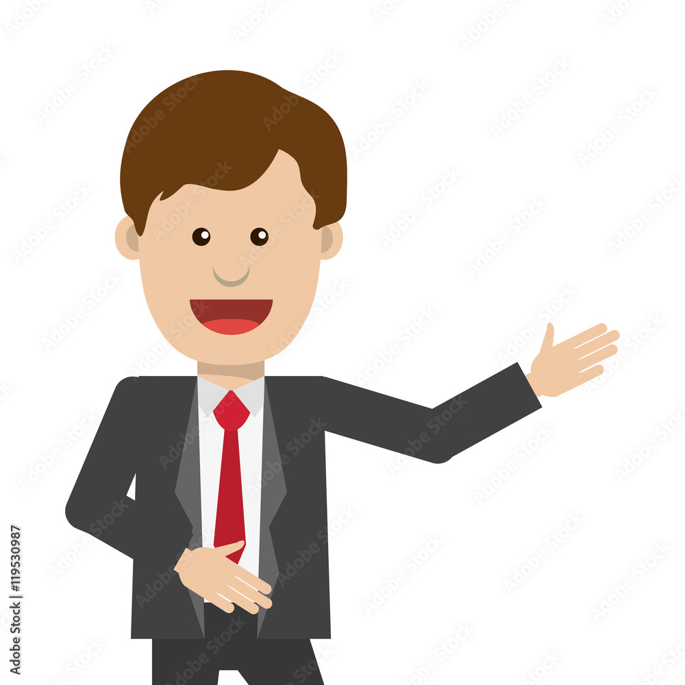 businessman necktie man male cartoon suit business icon. Flat and isolated design. Vector illustration