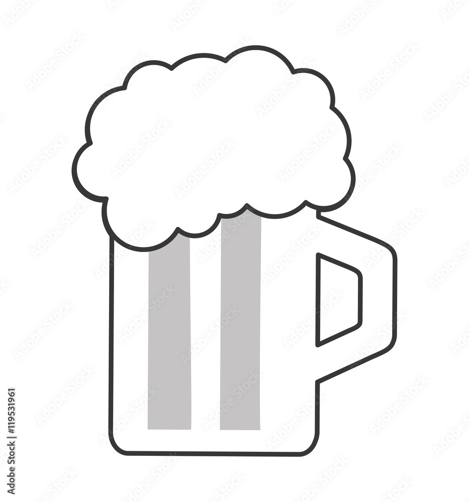 beer glass drink alcohol beverage pub bar icon. Flat and isolated design. Vector illustration beer glass drink alcohol beverage pub bar icon. Flat and isolated design. Vector illustration
