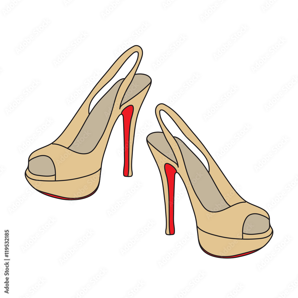 Shoes hand drawing. Shoes line, doodle style. Vector illustration Shoes hand drawing. Shoes line, doodle style. Vector illustration