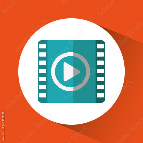movie play film cinema media con. Colorful circle and flat design. Vector illustration