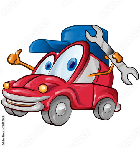  car garage symbol cartoon on white background