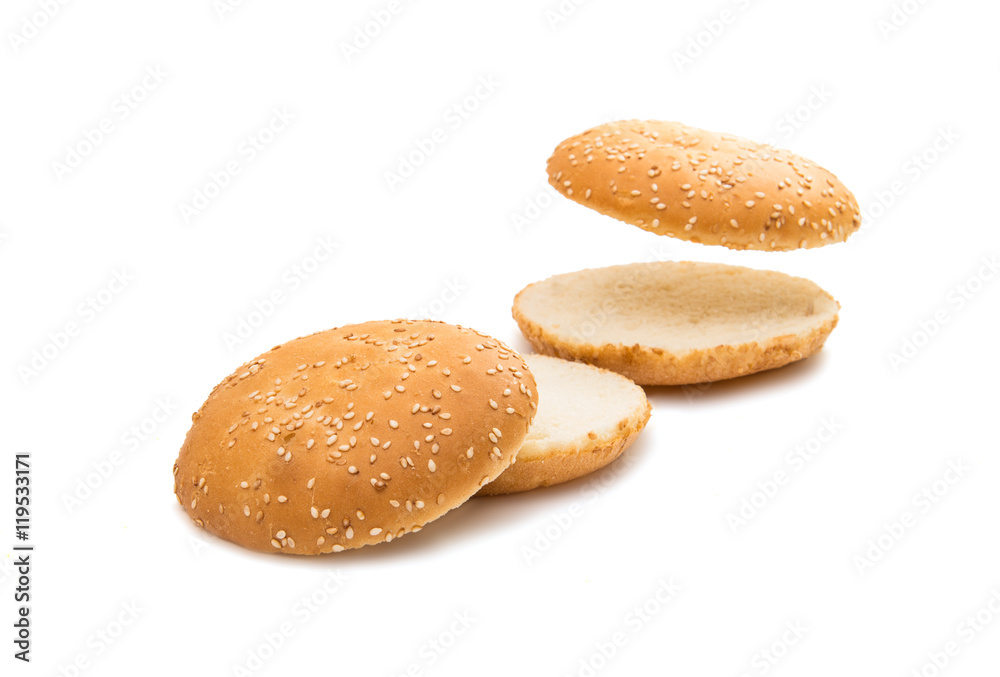 bun with sesame hamburger bun with sesame hamburger