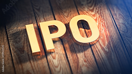 Acronym IPO on wood planks photo