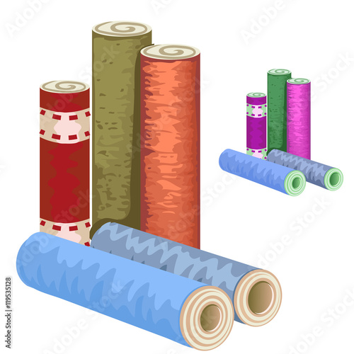 Many varieties of wallpaper rolls