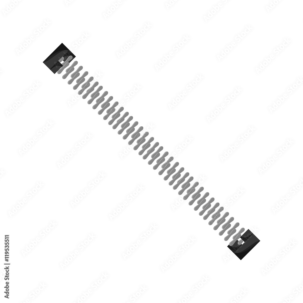 zip zipper metal cloth textile material icon. Flat and isolated design. Vector illustration zip zipper metal cloth textile material icon. Flat and isolated design. Vector illustration