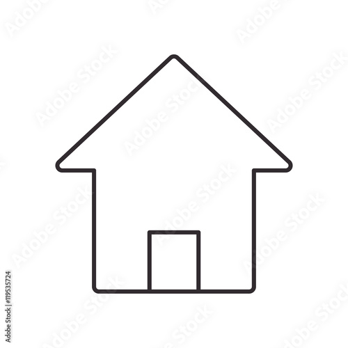 house home door building real estate silhouette icon. Flat and isolated design. Vector illustration