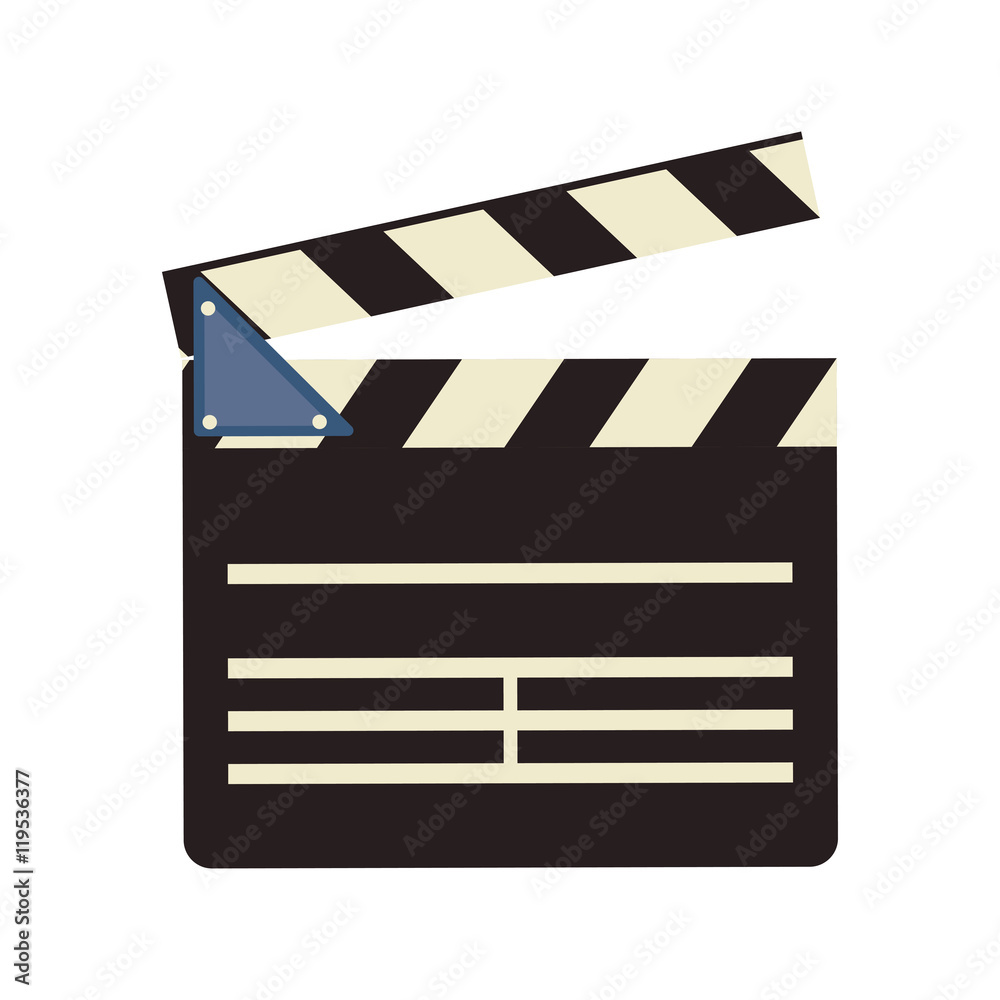 Fototapeta premium clapboard cinema movie film entertainment icon. Flat and isolated design. Vector illustration
