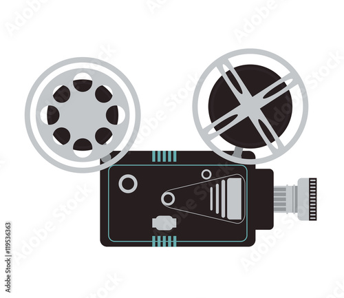 videocamera cinema movie film entertainment icon. Flat and isolated design. Vector illustration