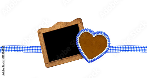 Lebkuchenherz und Schiefertafel