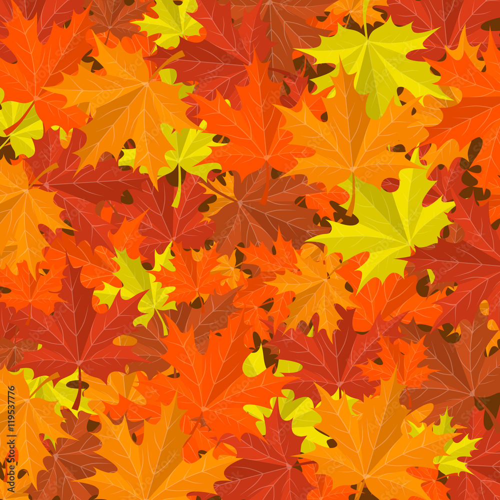 Autumn leaves background. Vector banner