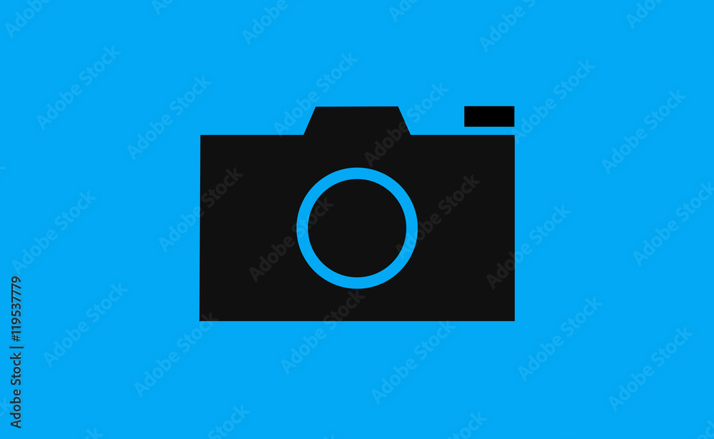Vector photo camera icon on flat background Vector photo camera icon on flat background