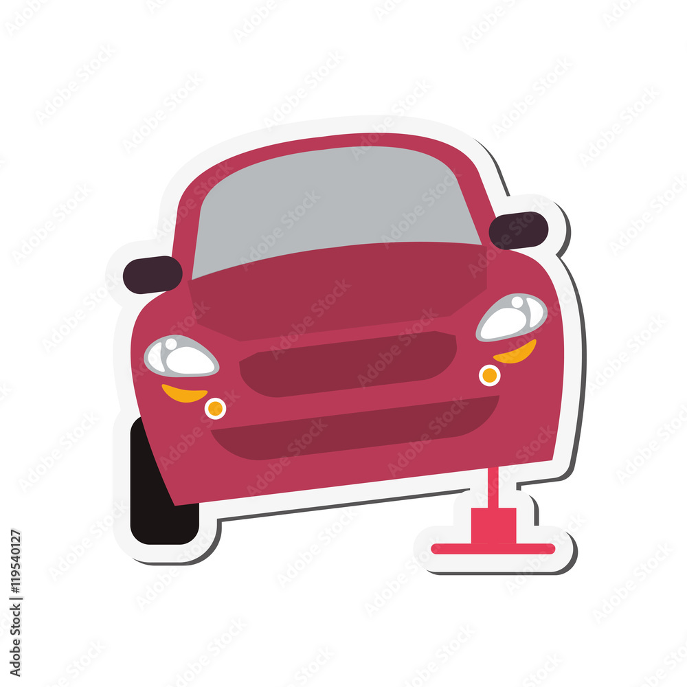 Car repair automobile transportation vehicle technology icon. Flat and isolated design. Vector illustration