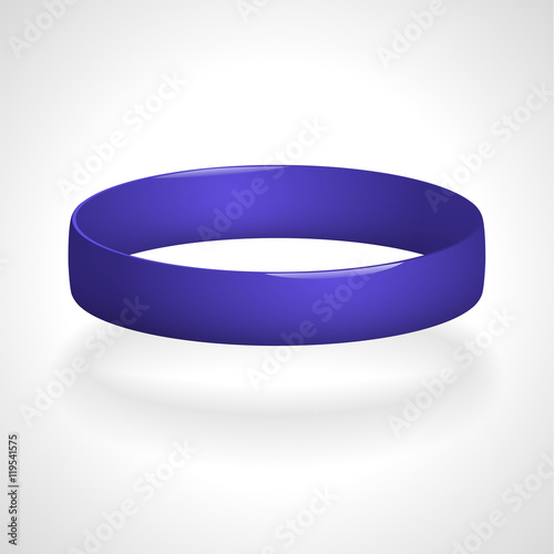Promo bracelet. Silicone bracelet for hand. Vector illustration.
