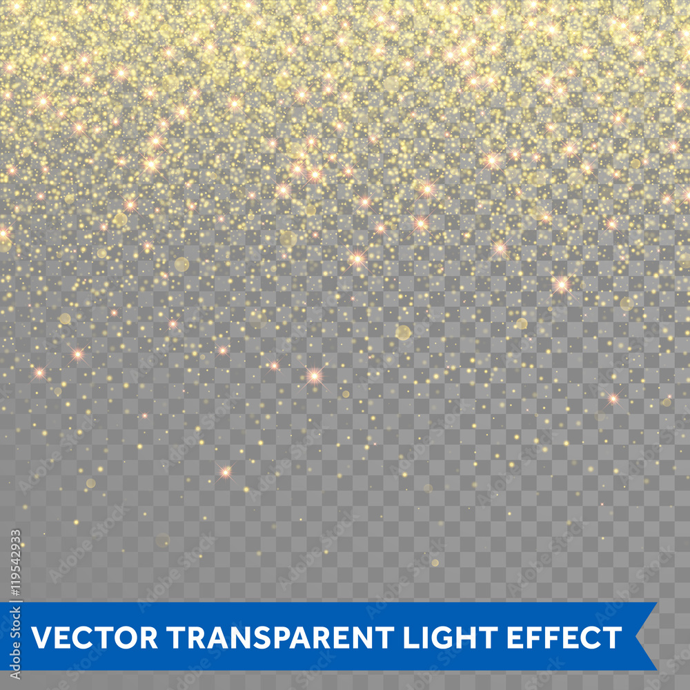 Vector gold glitter particles background effect - obrazy, fototapety, plakaty 