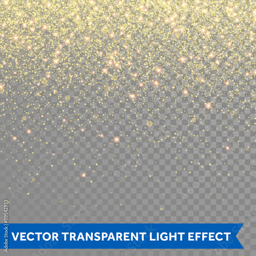 Vector gold glitter particles background effect