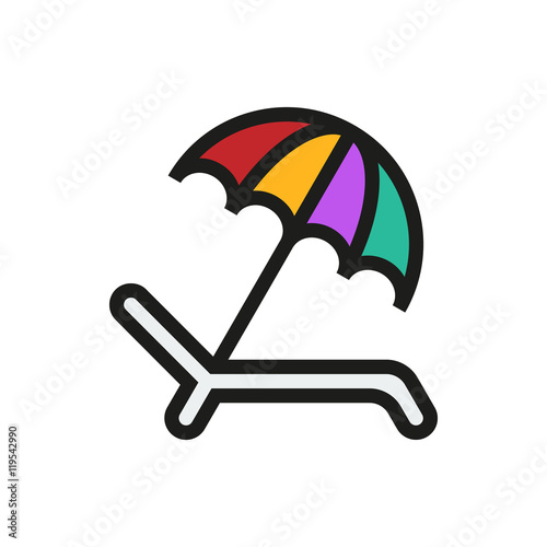 Umbrella Recliner icon on white background