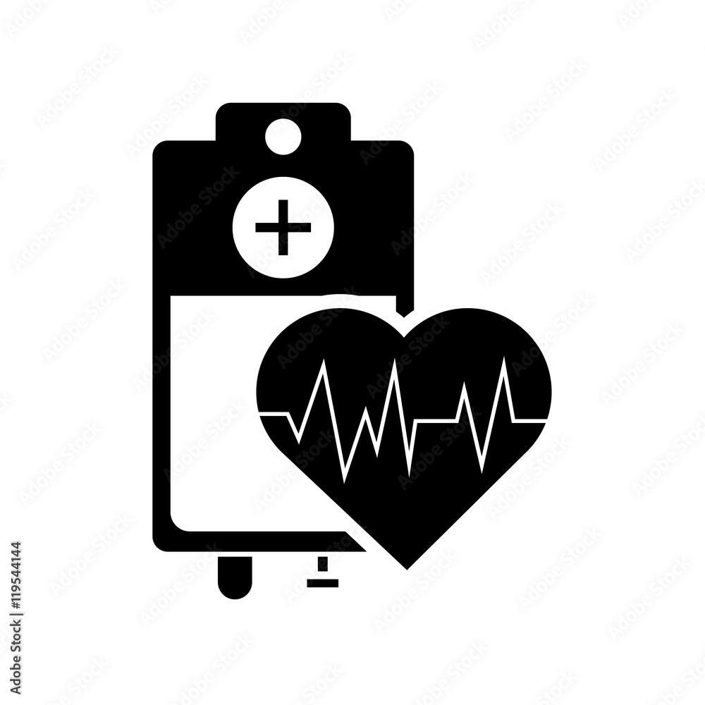 flat design iv drip bag and heart cardiogram icon vector illustration flat design iv drip bag and heart cardiogram icon vector illustration
