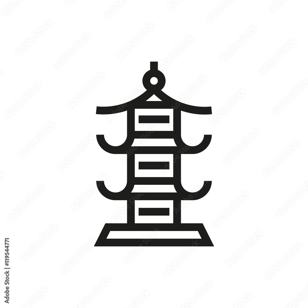 Japan architecture symbol icon on white background Japan architecture symbol icon on white background