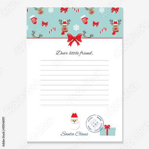 Christmas letter from Santa Claus template.