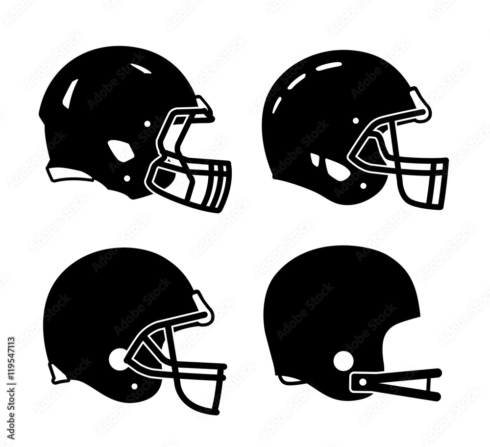 Fototapeta Football helmet sports icon symbols