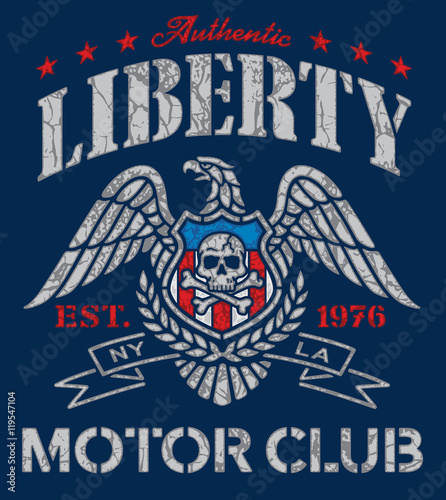 Liberty eagle motor club t-shirt graphic