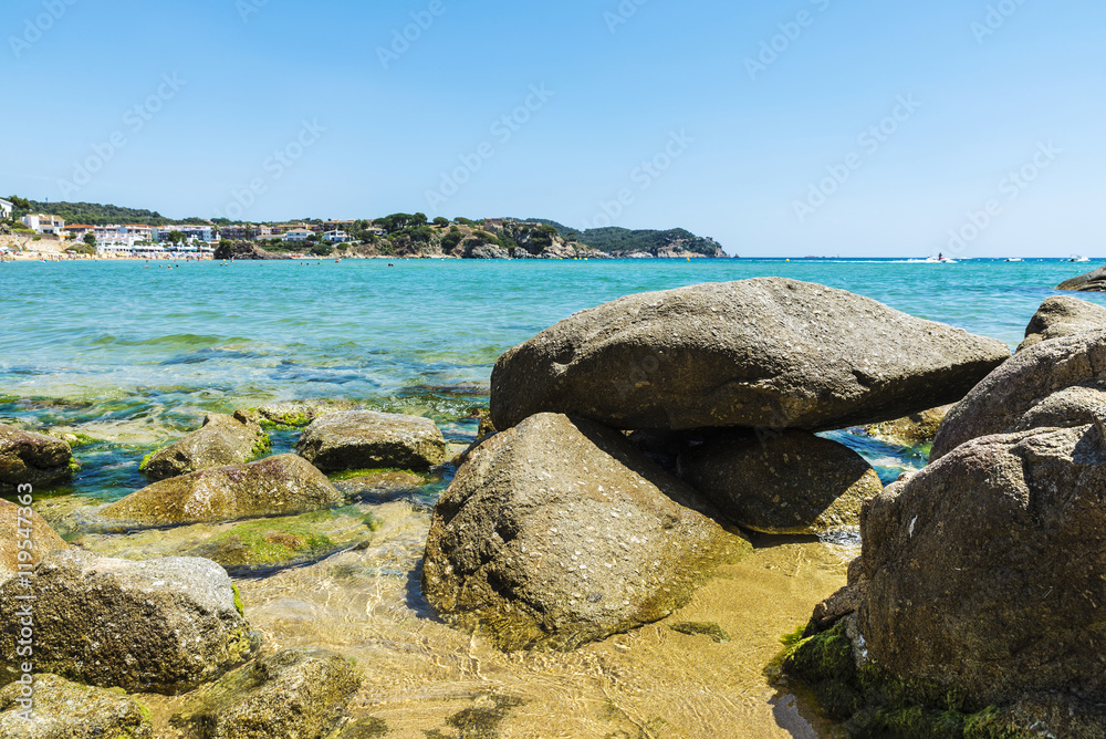La Fosca beach, Costa Brava, Catalonia, Spain La Fosca beach, Costa Brava, Catalonia, Spain