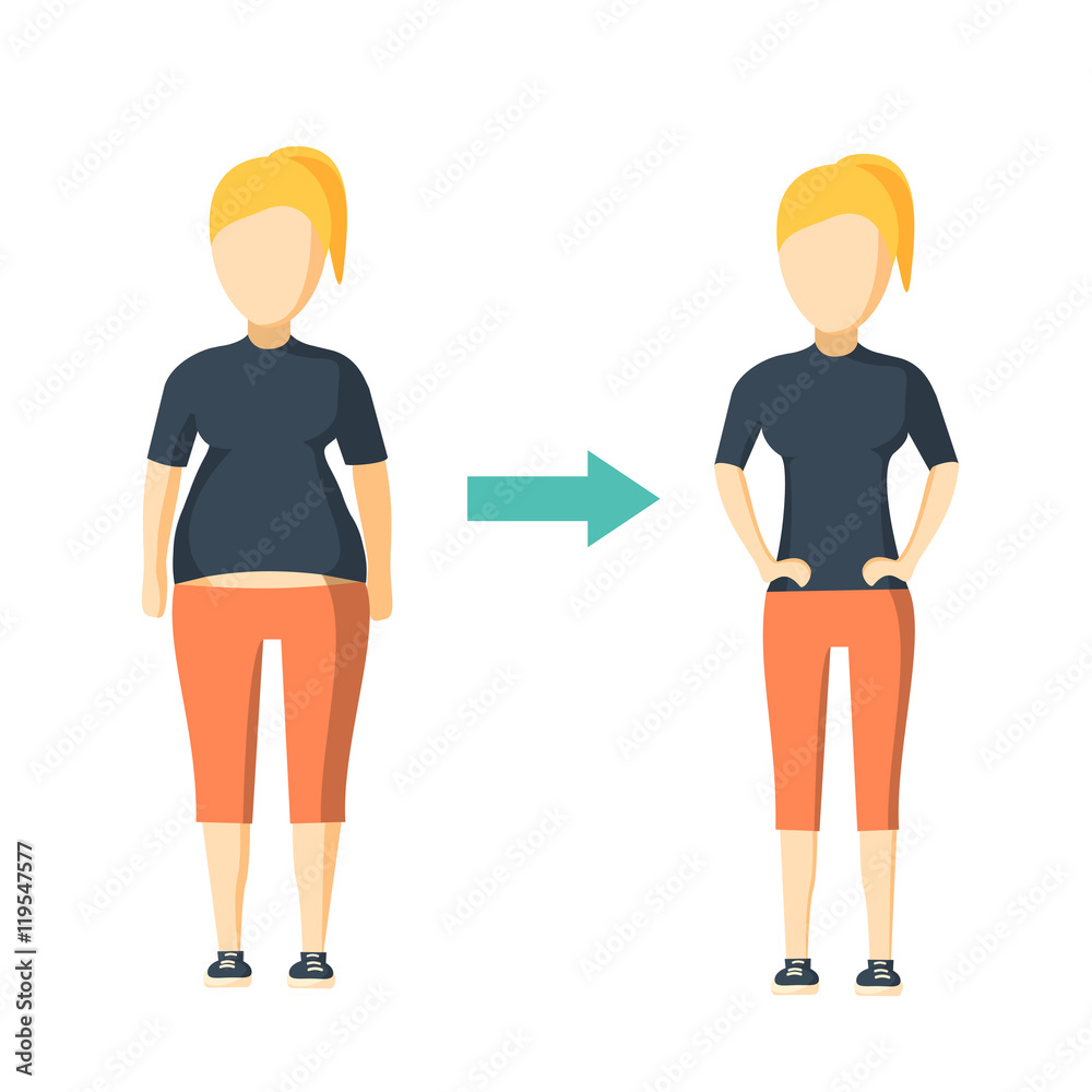 Obraz premium Women weight loss success.