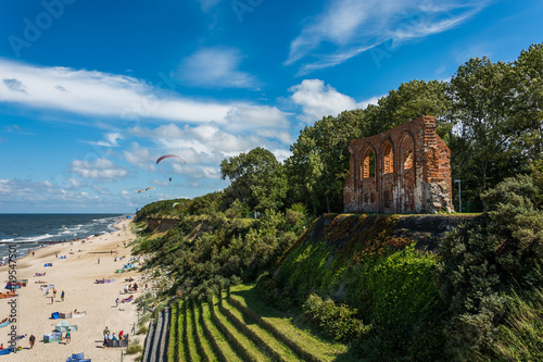 Fototapeta Naklejka Na Ścianę i Meble -  Trzęsacz picturesque resort town on the Baltic Sea
