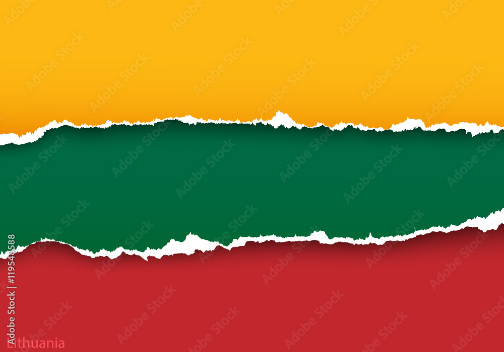 design flag lithuania from torn papers with shadows design flag lithuania from torn papers with shadows