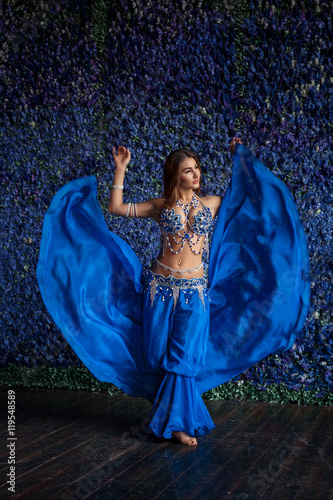 Belly Dancer in a blue dress
