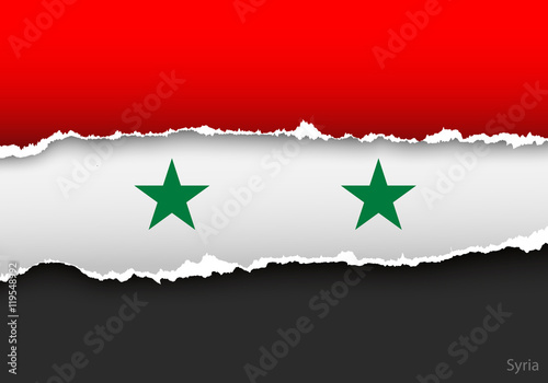 design flag syria from torn papers with shadows