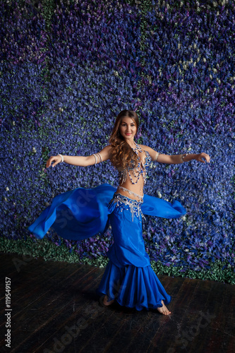 Belly Dancer in a blue dress