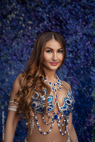 Belly Dancer in a blue dress