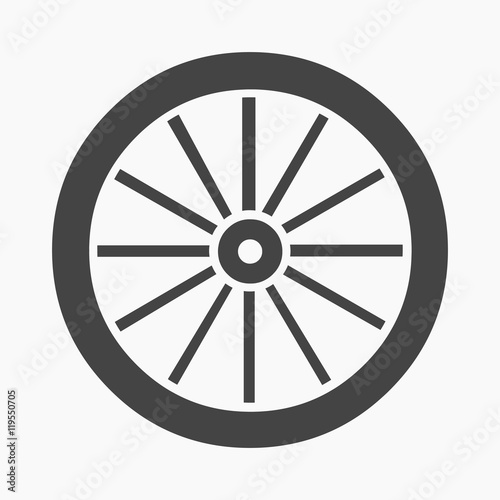 Cart-wheel icon cartoon. Singe western icon from the wild west set.