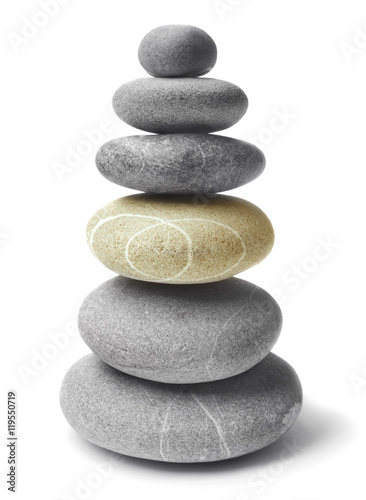 Photography stone tower isolated on white background
