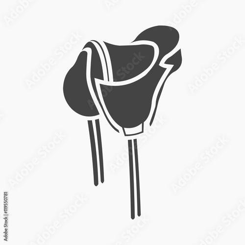 Saddle icon cartoon. Singe western icon from the wild west set.