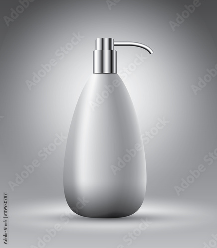 Liquid soap bottle vector illustration template for advertising