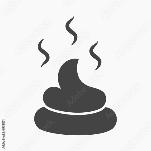 Faeces vector icon in black style for web