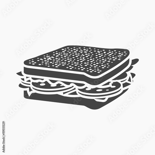 Sandwich vector icon in simple style for web