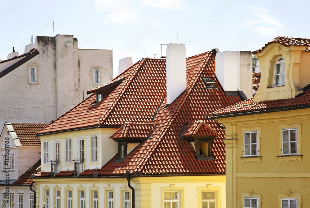 Fragment of street in Lesser Town - Mala Strana. Prague. Czech Republic