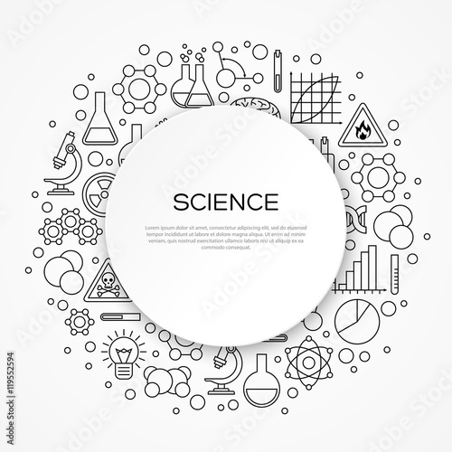 Science Education Background with Round Frame