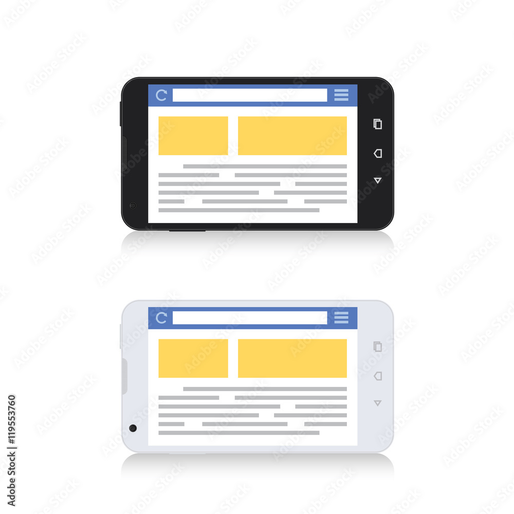 Mobile Phone Internet Browser Horizontal Template Mobile Phone Internet Browser Horizontal Template