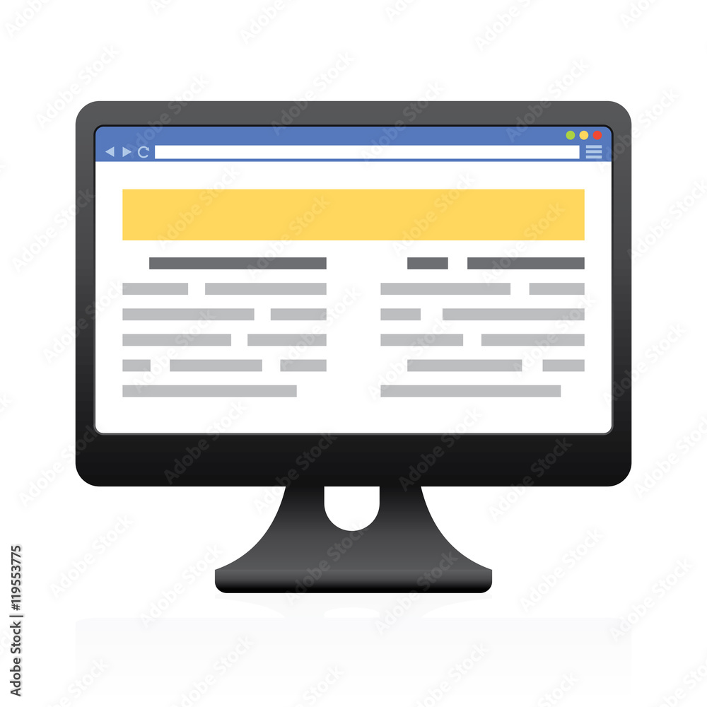 Monitor With Browser Page Template Monitor With Browser Page Template