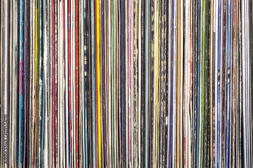 Bilde på lerret Stack of old vinyl records.