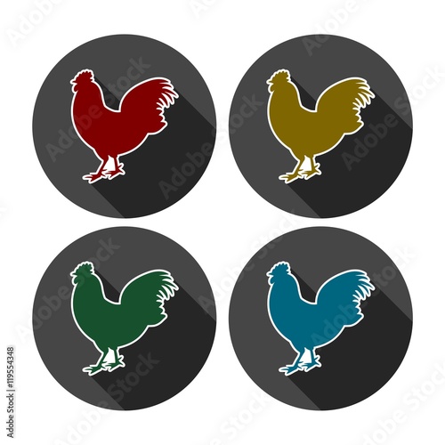 Chicken silhouettes vector