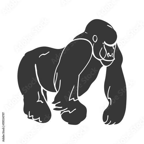 Mountain gorilla silhouette
