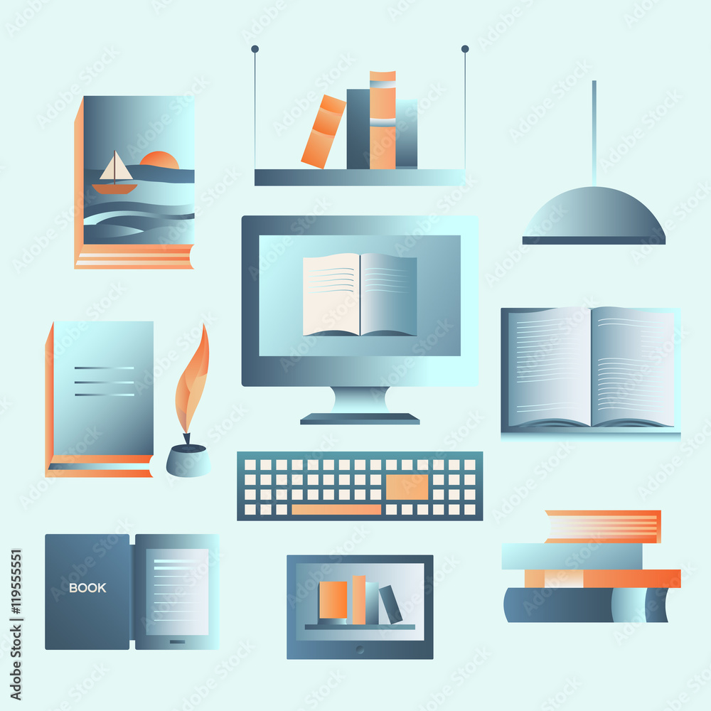 Fotografie Vector set of books