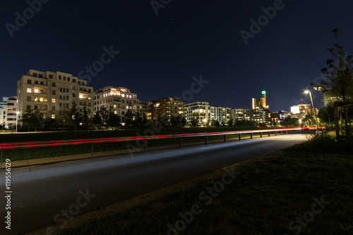 Empty park and buildings at night - Berlin photo