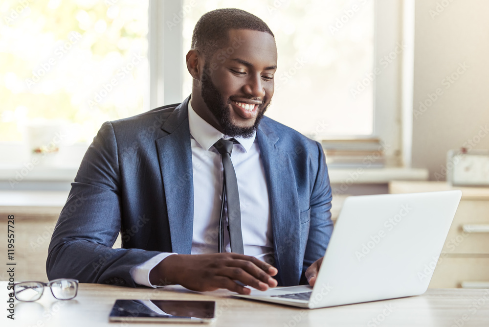 Handsome Afro American businessman Handsome Afro American businessman